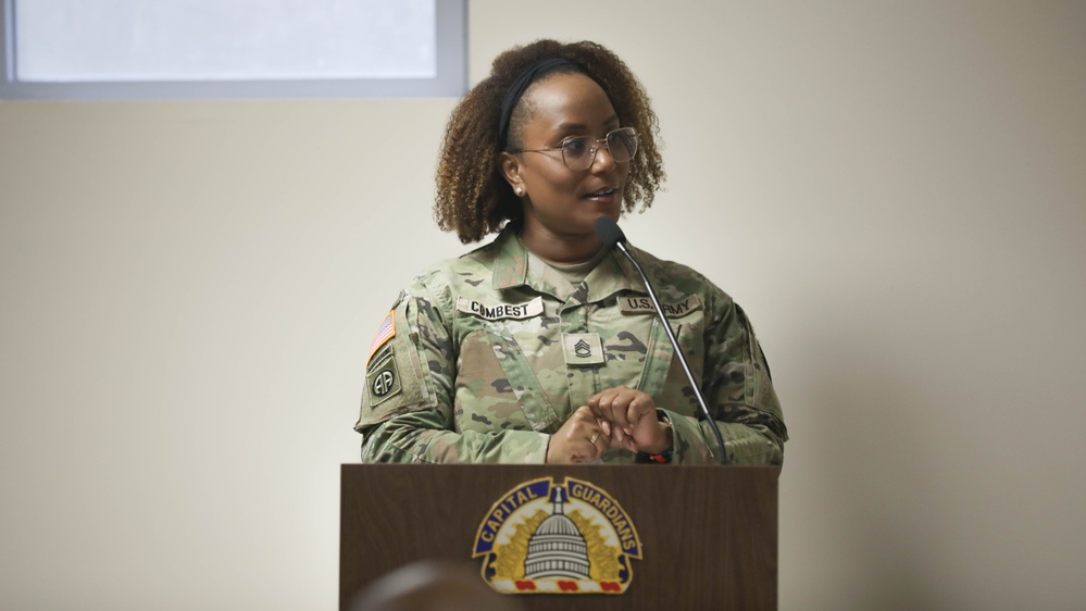 District of Columbia National Guard Joint Force Headquarters Hosts Promotion Ceremony for Sgt. 1st Class Alessandra Tompkins