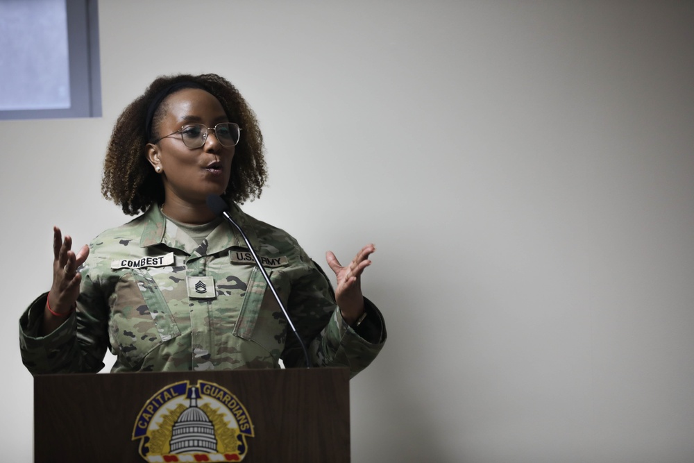 District of Columbia National Guard Joint Force Headquarters Hosts Promotion Ceremony for Sgt. 1st Class Alessandra Tompkins