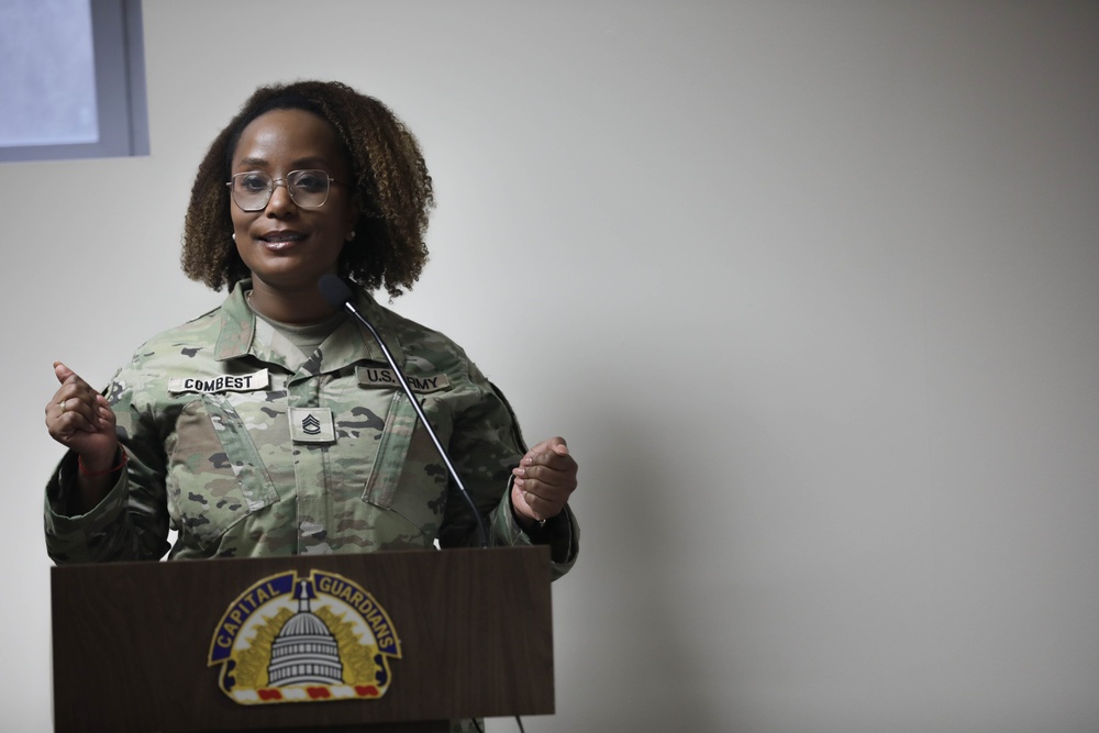 District of Columbia National Guard Joint Force Headquarters Hosts Promotion Ceremony for Sgt. 1st Class Alessandra Tompkins