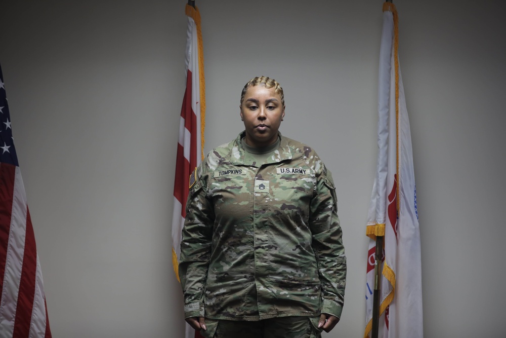 District of Columbia National Guard Joint Force Headquarters Hosts Promotion Ceremony for Sgt. 1st Class Alessandra Tompkins