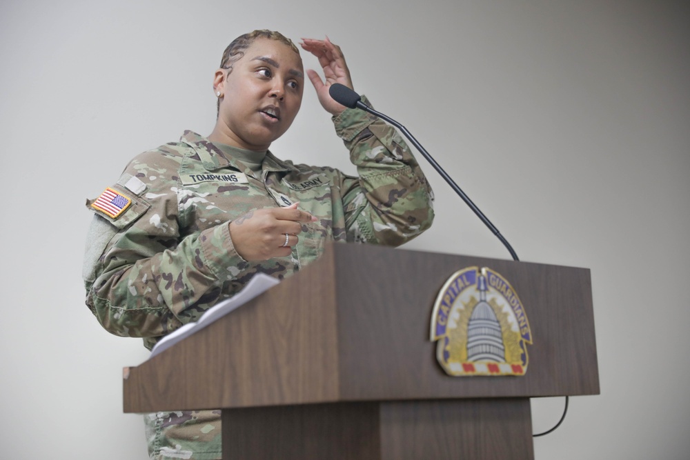 District of Columbia National Guard Joint Force Headquarters Hosts Promotion Ceremony for Sgt. 1st Class Alessandra Tompkins