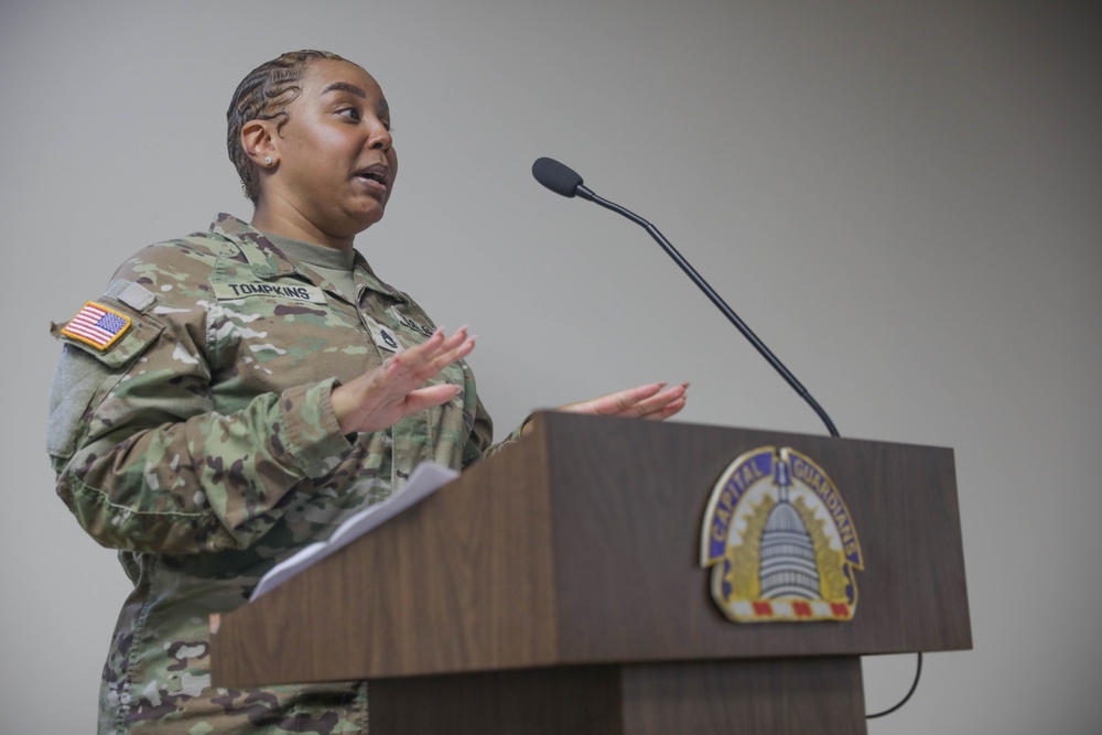 District of Columbia National Guard Joint Force Headquarters Hosts Promotion Ceremony for Sgt. 1st Class Alessandra Tompkins