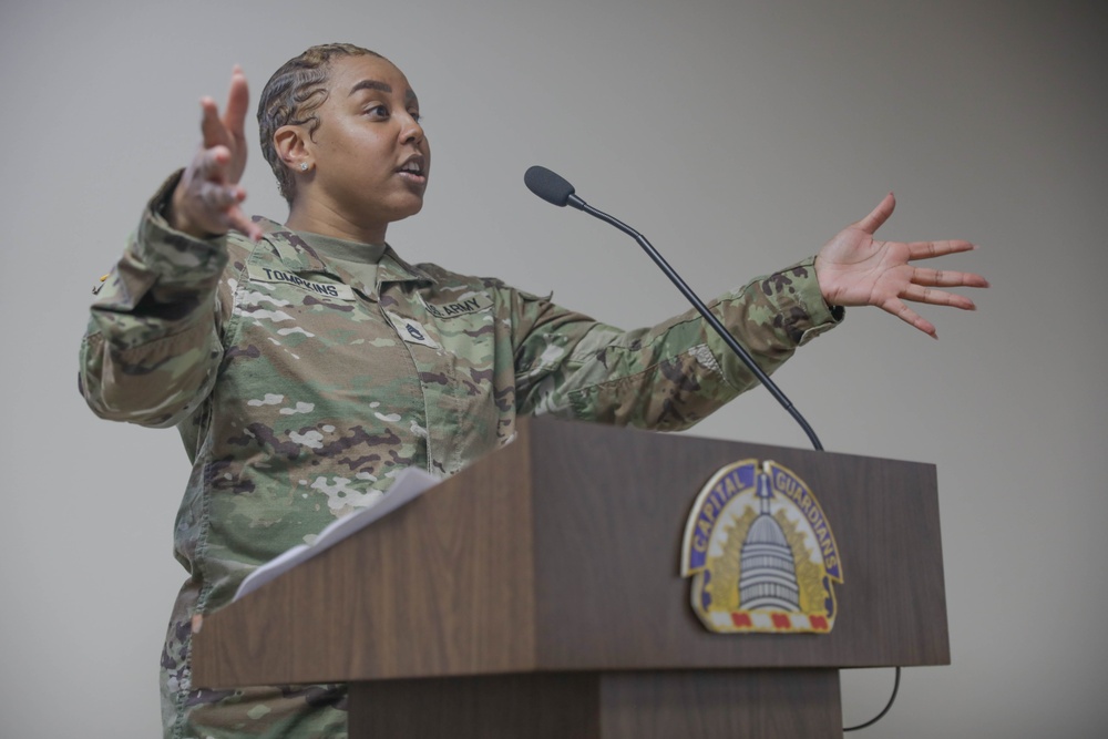 District of Columbia National Guard Joint Force Headquarters Hosts Promotion Ceremony for Sgt. 1st Class Alessandra Tompkins