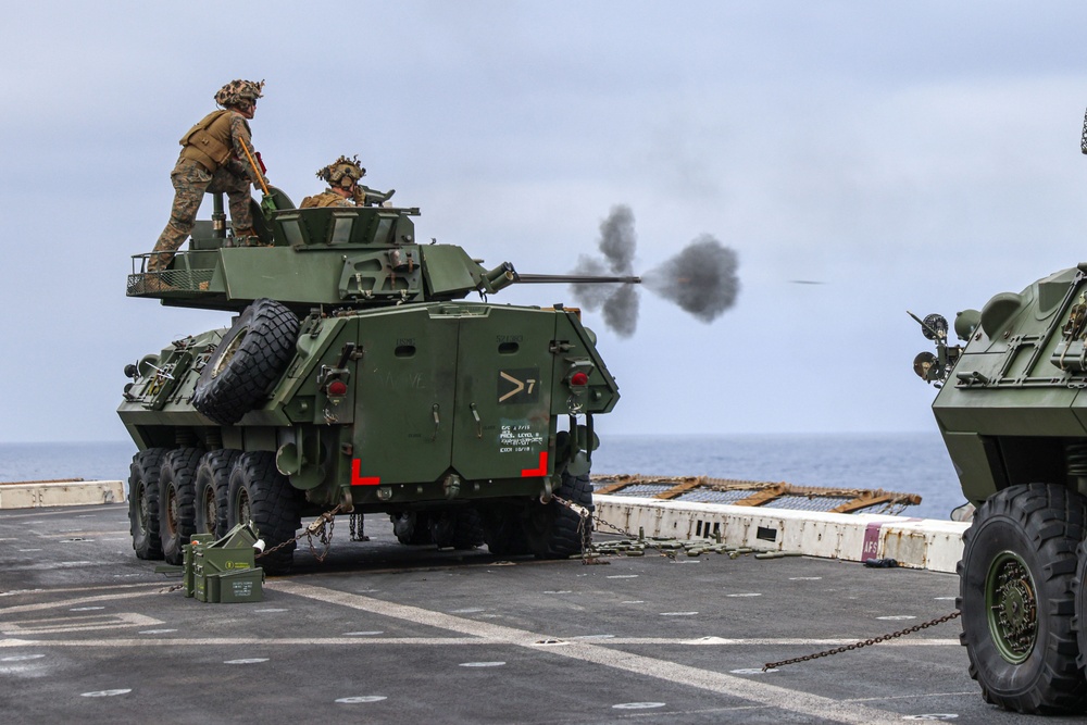 LAR Co. Conducts First LAV Live-Fire Aboard USS Somerset