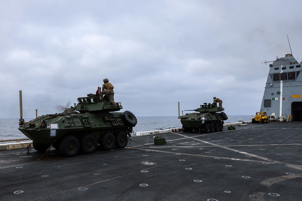 LAR Co. Conducts First LAV Live-Fire Aboard USS Somerset