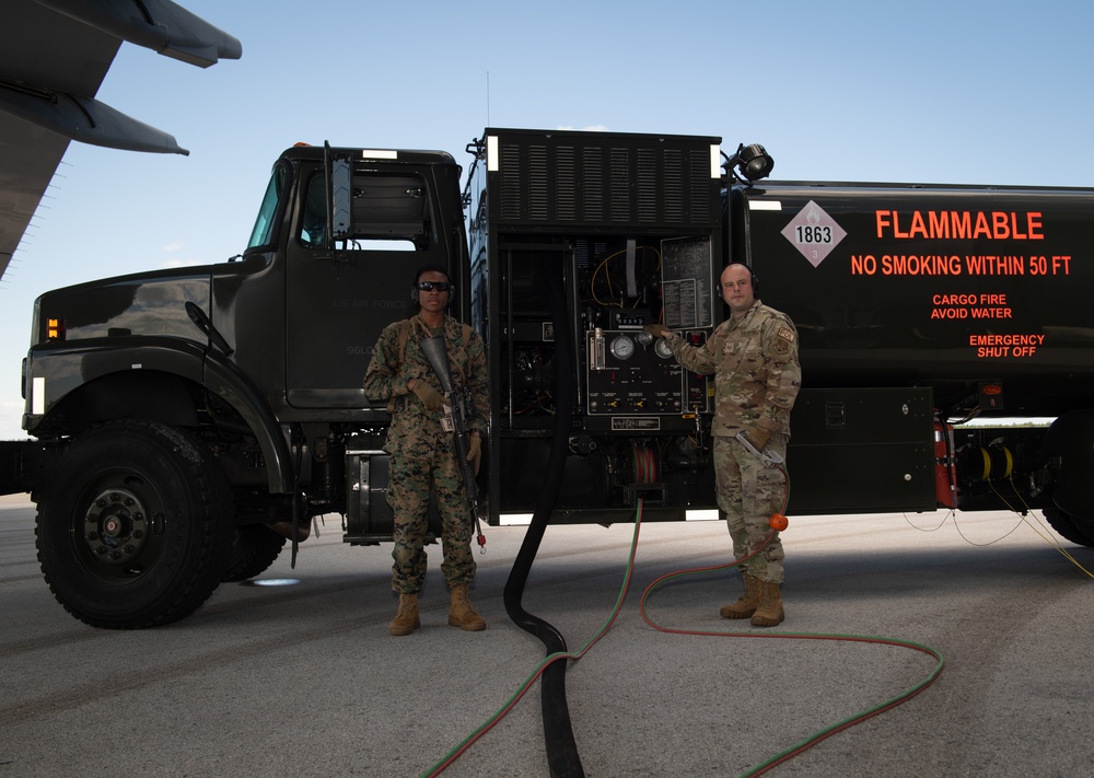 C-5 Galaxy defuel and evacuation at Northern Strike 24-2