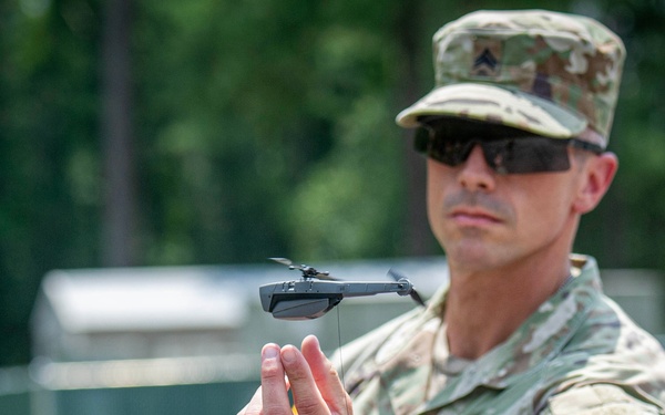 S.C. Army National Guard Soldiers conduct training on the Black Hornet Nano Unmanned Aerial Vehicle