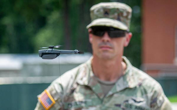 S.C. Army National Guard Soldiers conduct training on the Black Hornet Nano Unmanned Aerial Vehicle