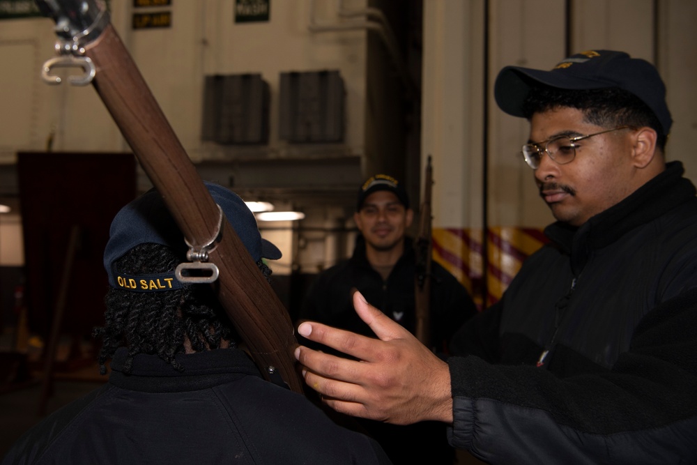 Nimitz Sailor Teaches Honor Guard Drill