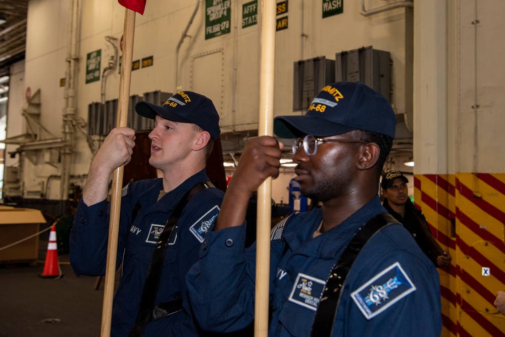 Nimitz Sailors Practice Honor Guard