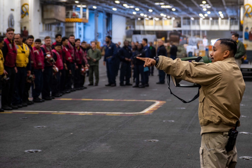 USS Ronald Reagan (CVN 76) conducts an MK-1 Life Preserver inspection