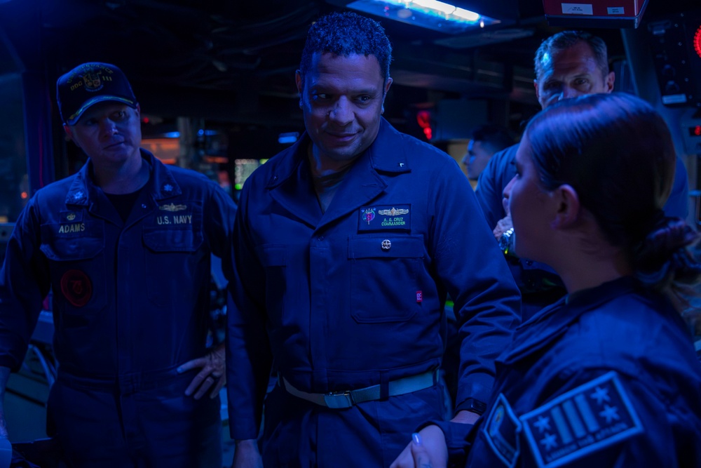 Rear Adm. Adan Cruz visits USS Spruance