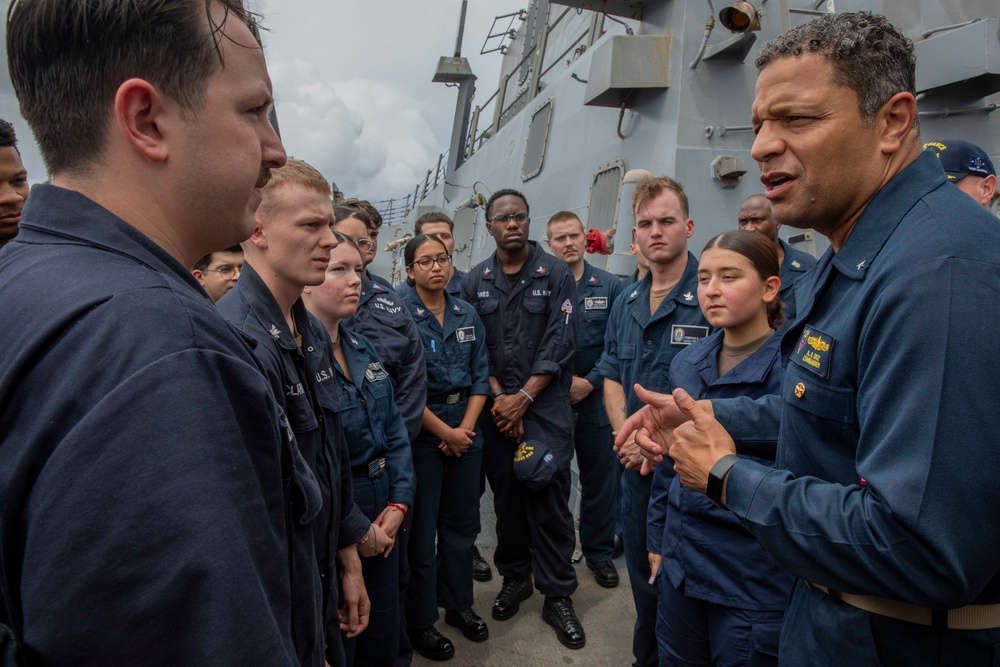 Rear Adm. Adan Cruz visits USS Spruance