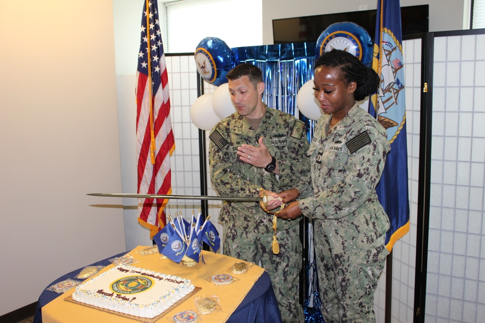 NMRLC Triad traveled to NMRLC Detachment Fort Detrick to celebrate the U.S. Navy Medical Service Corps' 77th birthday