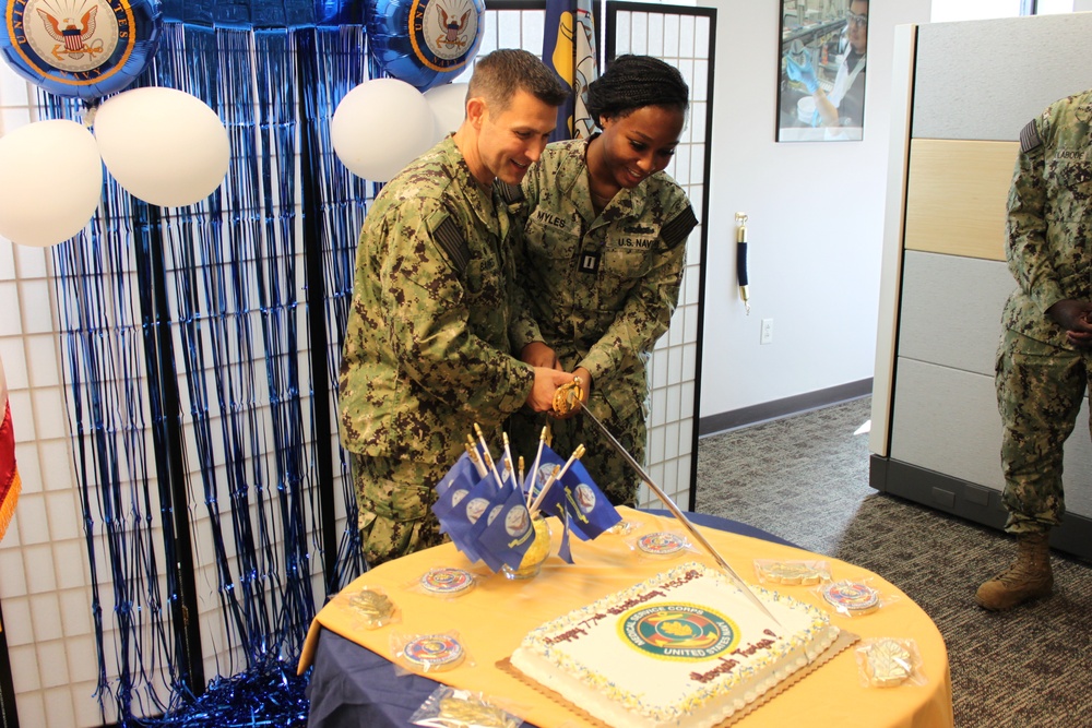 NMRLC Triad traveled to NMRLC Detachment Fort Detrick to celebrate the U.S. Navy Medical Service Corps' 77th birthday