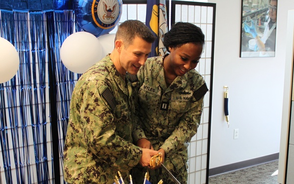 NMRLC Triad travels to Detachment Fort Detrick to celebrate the U.S. Navy Medical Service Corps' 77th birthday