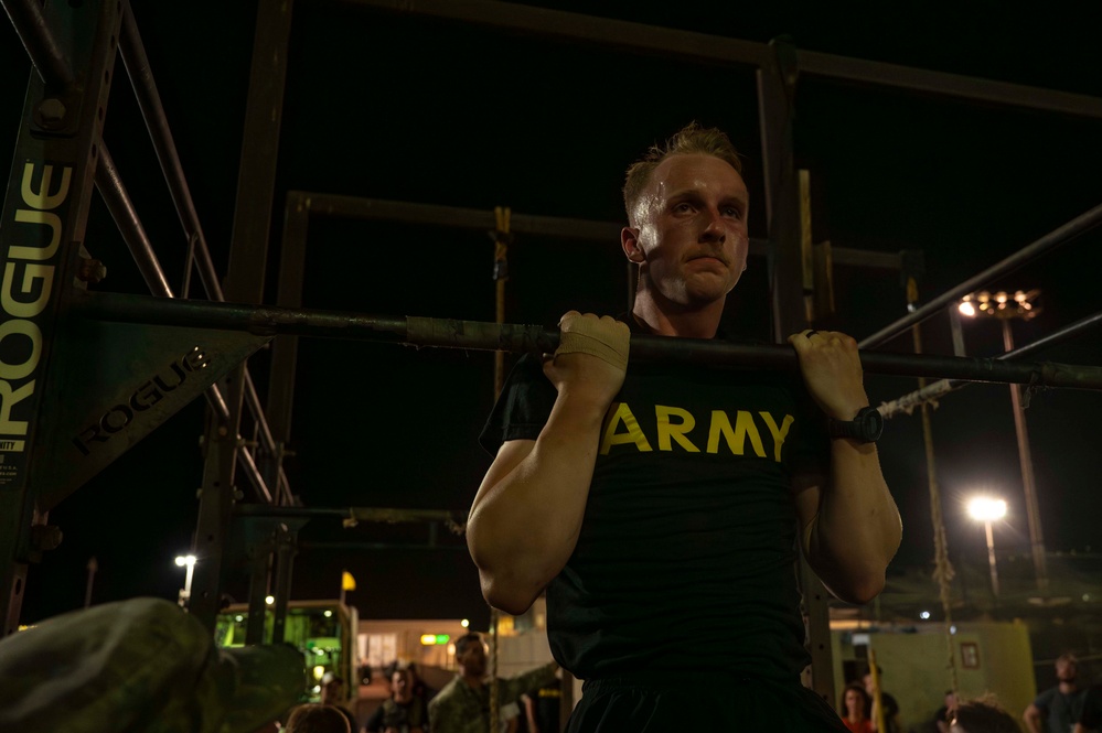 Service members complete assessment for the  French Desert Commando Course