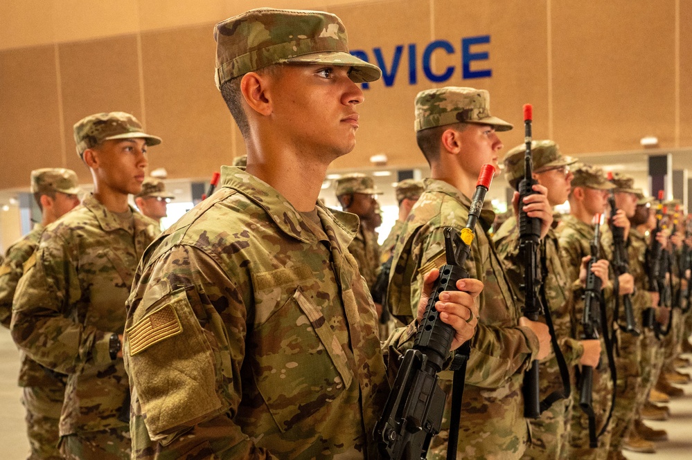 U.S. Air Force Basic Military Training Trainees Carry Weapons -- August 2, 2024