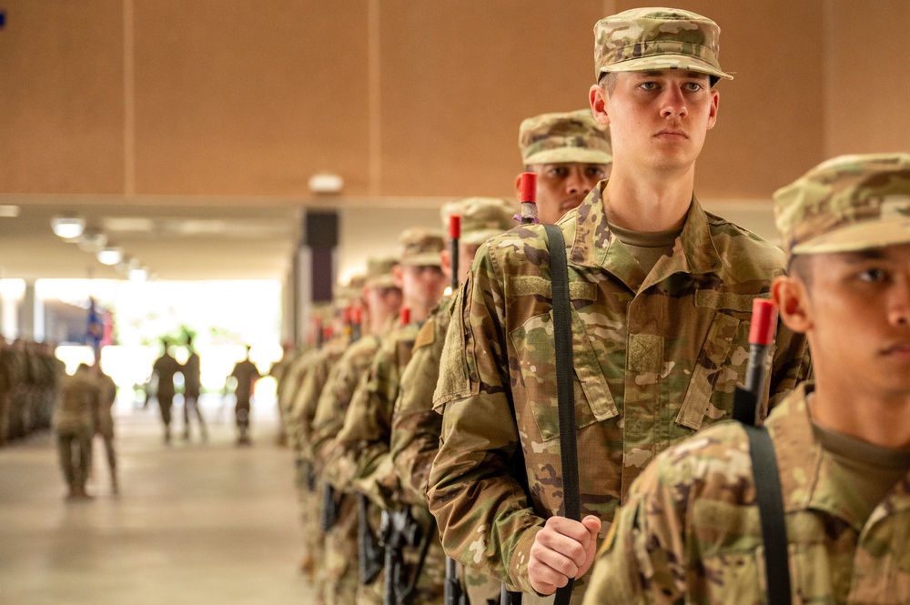 U.S. Air Force Basic Military Training Trainees Carry Weapons -- August 2, 2024