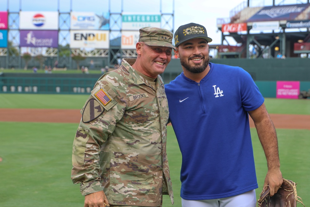 FCOE CG poses with OKC Catcher