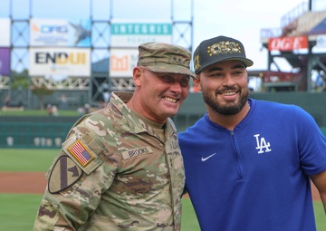 FCOE CG poses with OKC Catcher