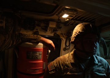 B Battery, 1st Battalion, 201st Field Artillery Regiment reacts to contact and shoots illumination rounds during Northern Strike 2024
