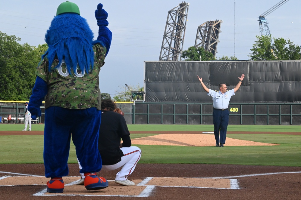 Coast Guard night at the Norfolk Tides game