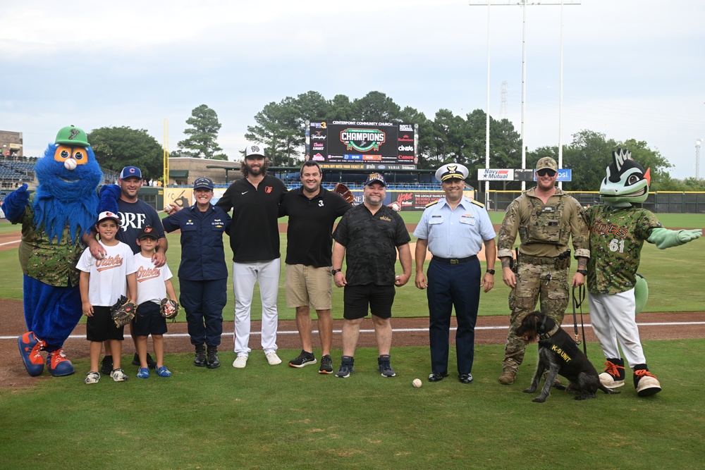 Coast Guard night at the Norfolk Tides game