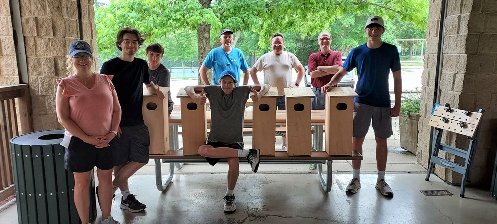 NAVFAC PWD Great Lakes and Troop 46 Eagle Scout Service Project Install Wood Duck Nesting Boxes and Park Bench