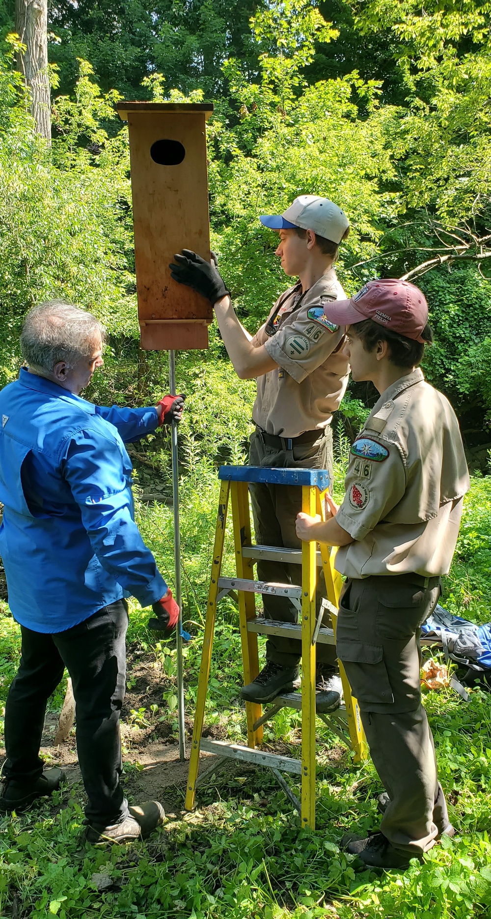 NAVFAC PWD Great Lakes and Troop 46 Eagle Scout Service Project to Install Wood Duck Nesting Boxes and Park Bench