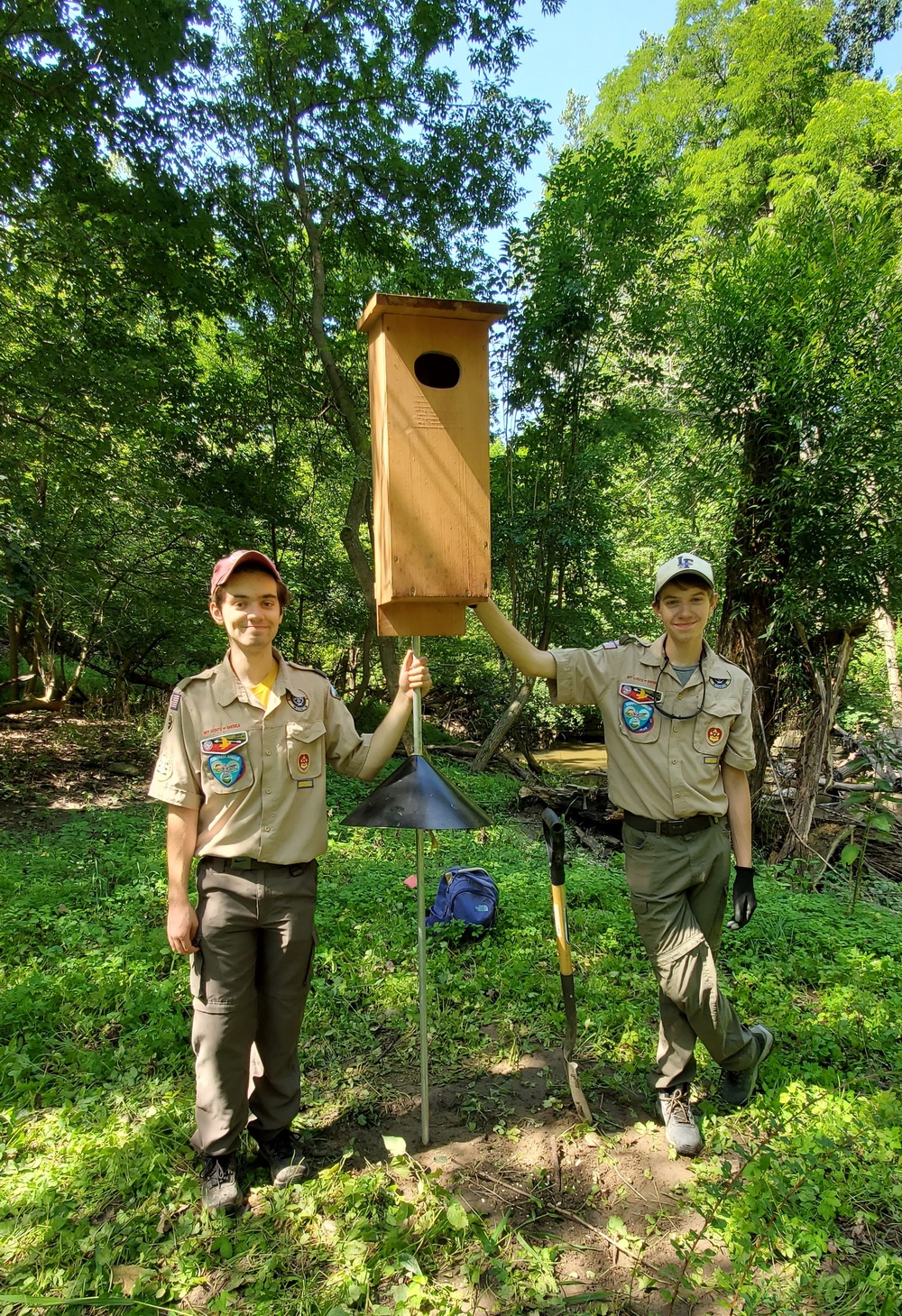 NAVFAC PWD Great Lakes and Troop 46 Eagle Scout Service Project to Install Wood Duck Nesting Boxes and Park Bench