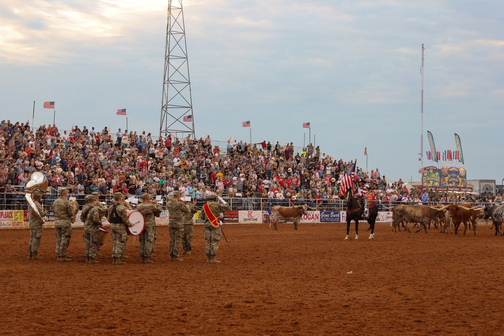 77th Army Band performs at rodeo