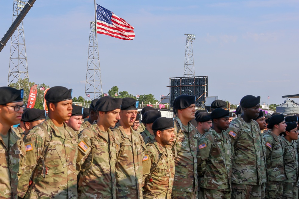 Trainees await instructions at rodeo