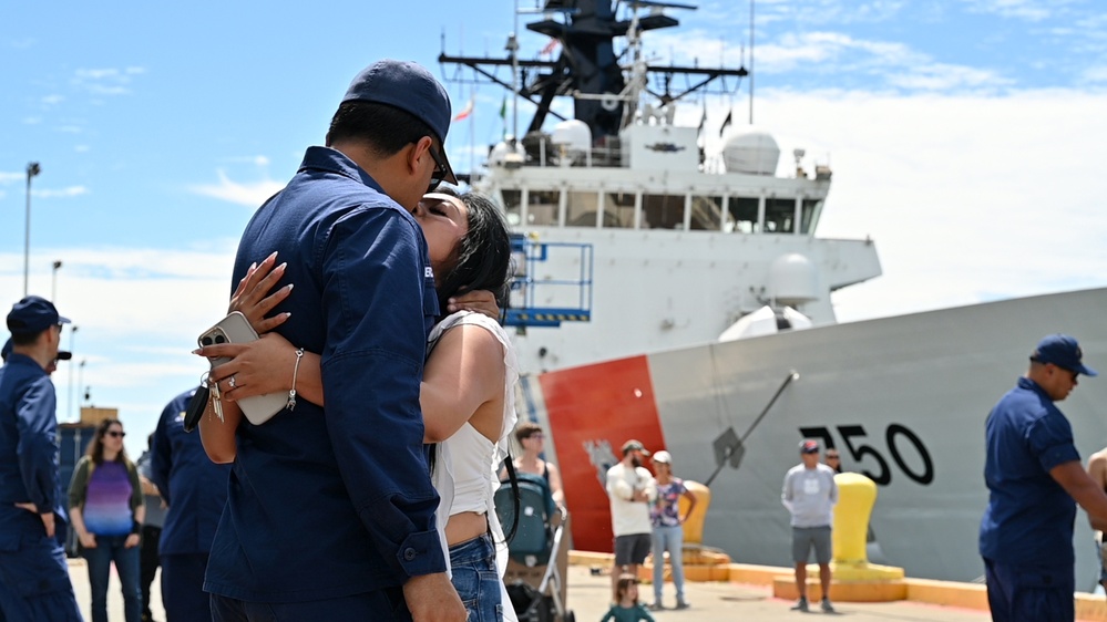 U.S. Coast Guard Cutter Waesche returns home following a 120-day Indo-Pacific patrol