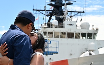 U.S. Coast Guard Cutter Waesche returns home following a 120-day Indo-Pacific patrol