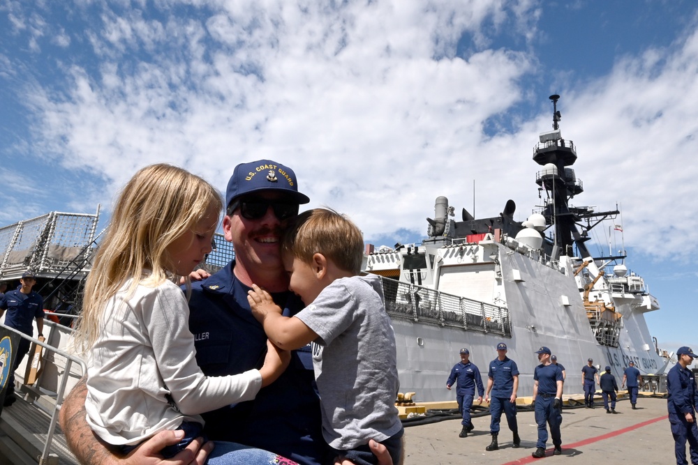 U.S. Coast Guard Cutter Waesche returns home following a 120-day Indo-Pacific patrol