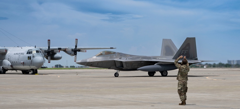 U.S. F-22s Land at Mactan–Benito Ebuen Air Base, Philippines during DFE operations