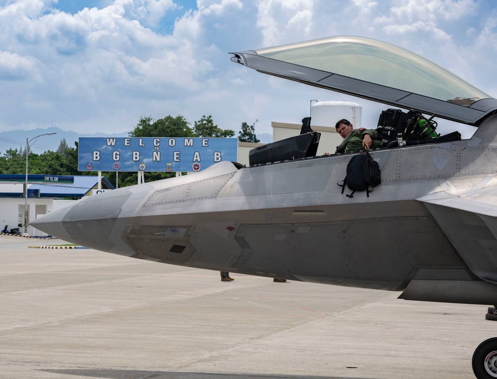 U.S. F-22s Land at Mactan–Benito Ebuen Air Base, Philippines during DFE operations