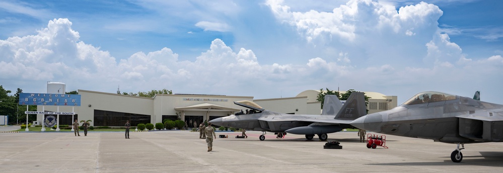 U.S. F-22s Land at Mactan–Benito Ebuen Air Base, Philippines during DFE operations