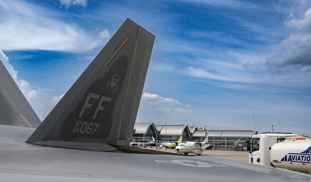 U.S. F-22s Land at Mactan–Benito Ebuen Air Base, Philippines during DFE operations