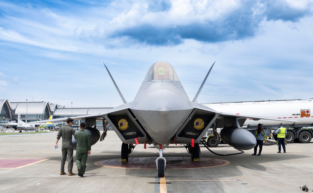 U.S. F-22s Land at Mactan–Benito Ebuen Air Base, Philippines during DFE operations