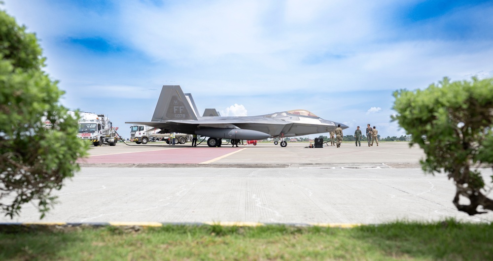 U.S. F-22s Land at Mactan–Benito Ebuen Air Base, Philippines during DFE operations