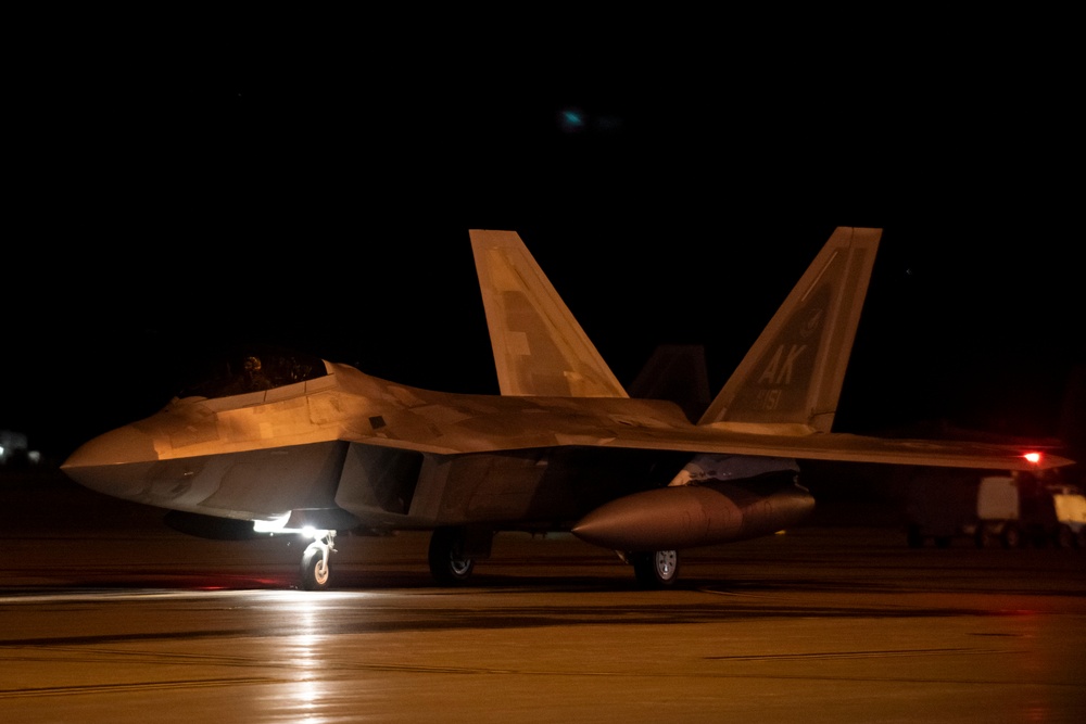 F-22s depart JBER to U.S. Central Command to deter aggression