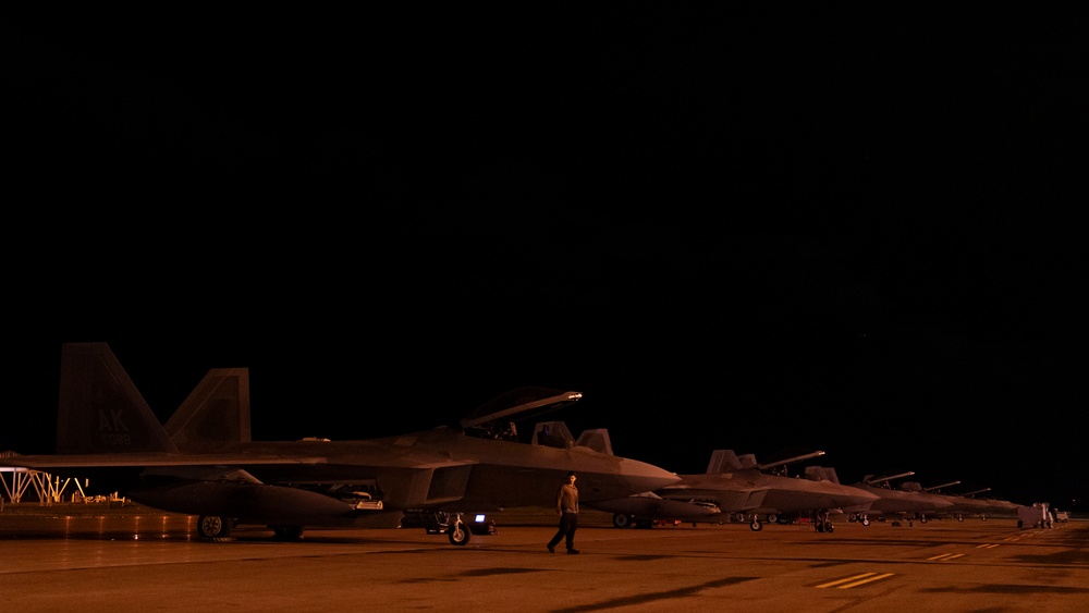 F-22s depart JBER to U.S. Central Command to deter aggression
