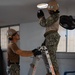 US Navy Seabees work at a construction site in Cartagena, Colombia