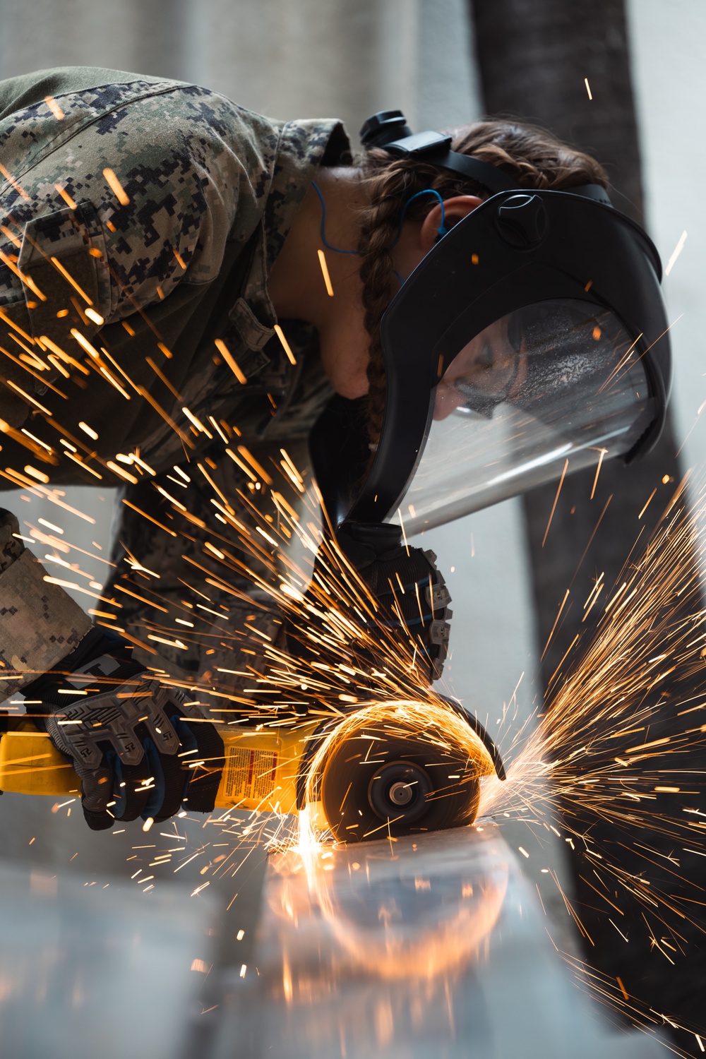 US Navy Seabees work at a construction site in Cartagena, Colombia