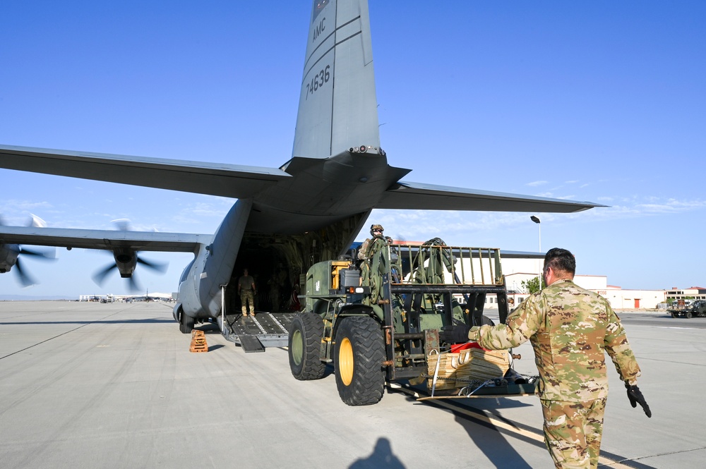 521st CRS loads 41st Airlift Wing C-130 during Exercise Bamboo Eagle 24-3