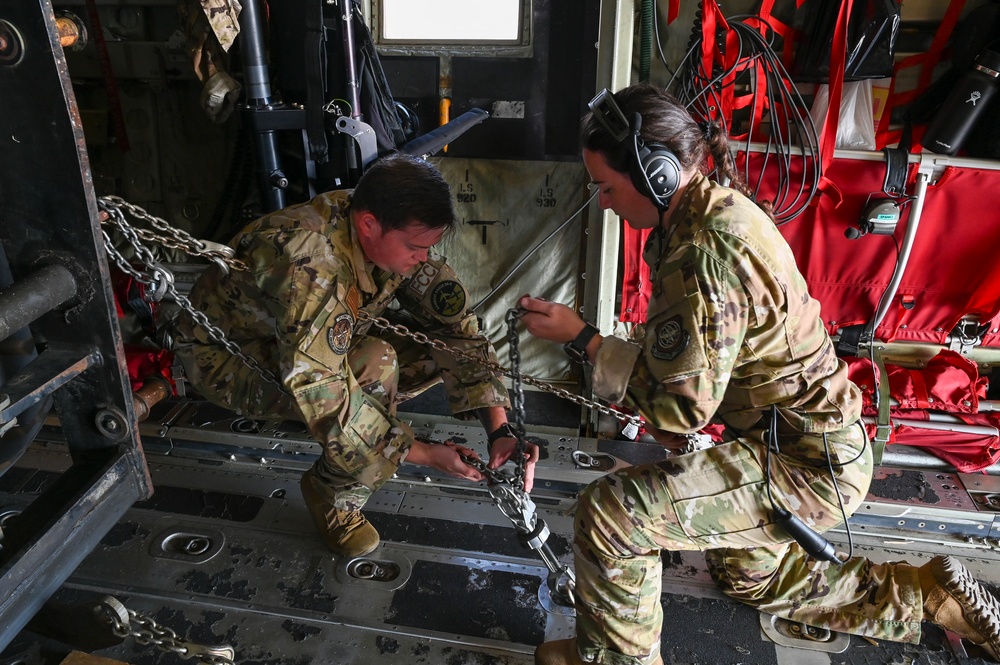 521st CRS loads 41st Airlift Wing C-130 during Exercise Bamboo Eagle 24-3