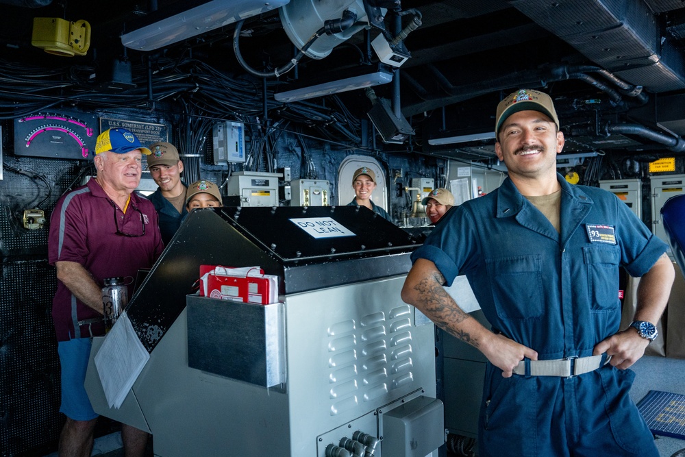 Family members embark USS Somerset for Tiger Cruise