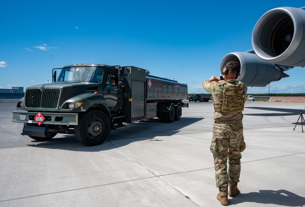 9th Airlift Squadron conducts specialized fuel operation during Exercise Northern Strike 24-2